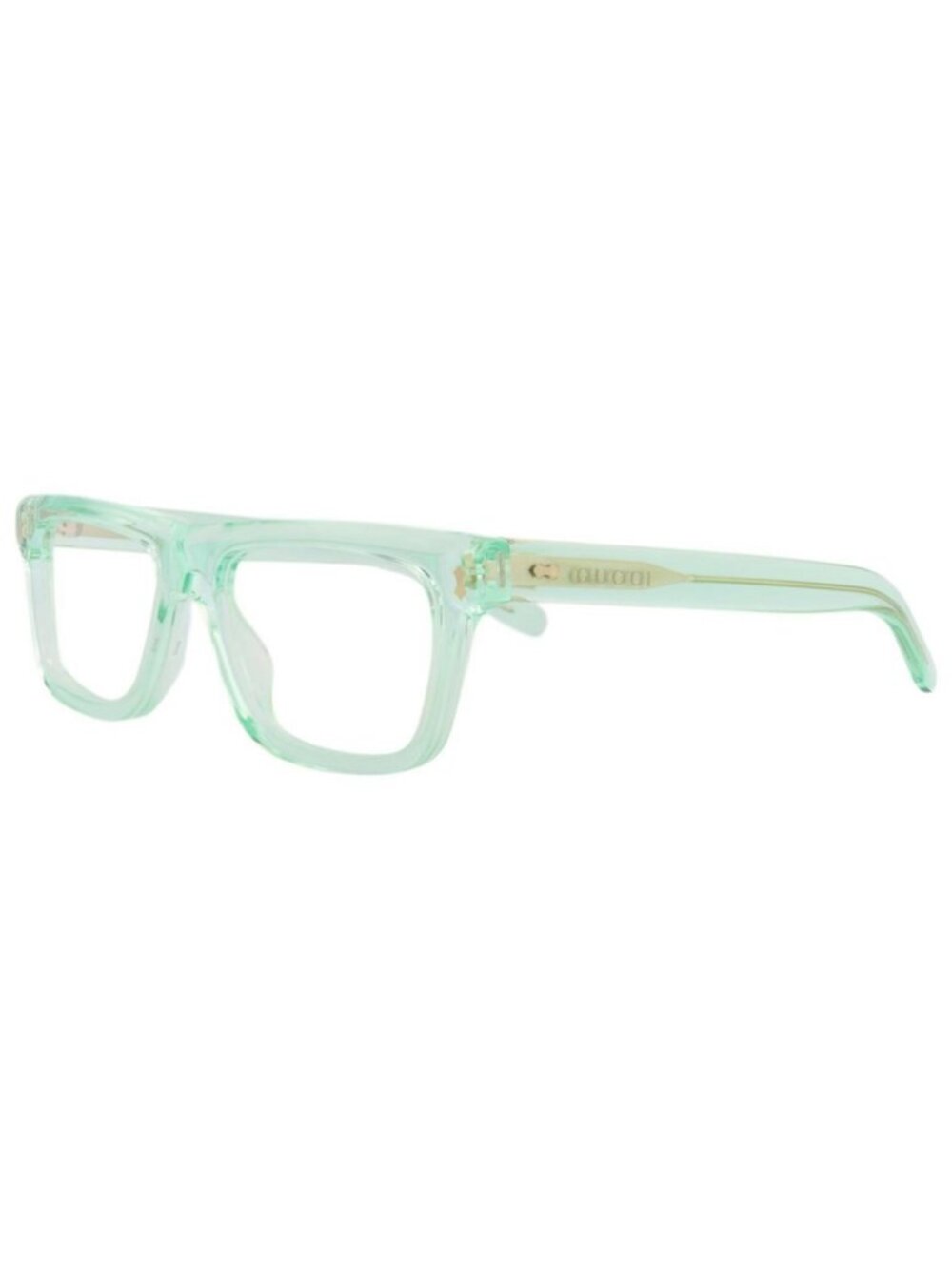 New Gucci Mens Square/Rectangle Green Green Transparent Fashion Designer Eyeglas